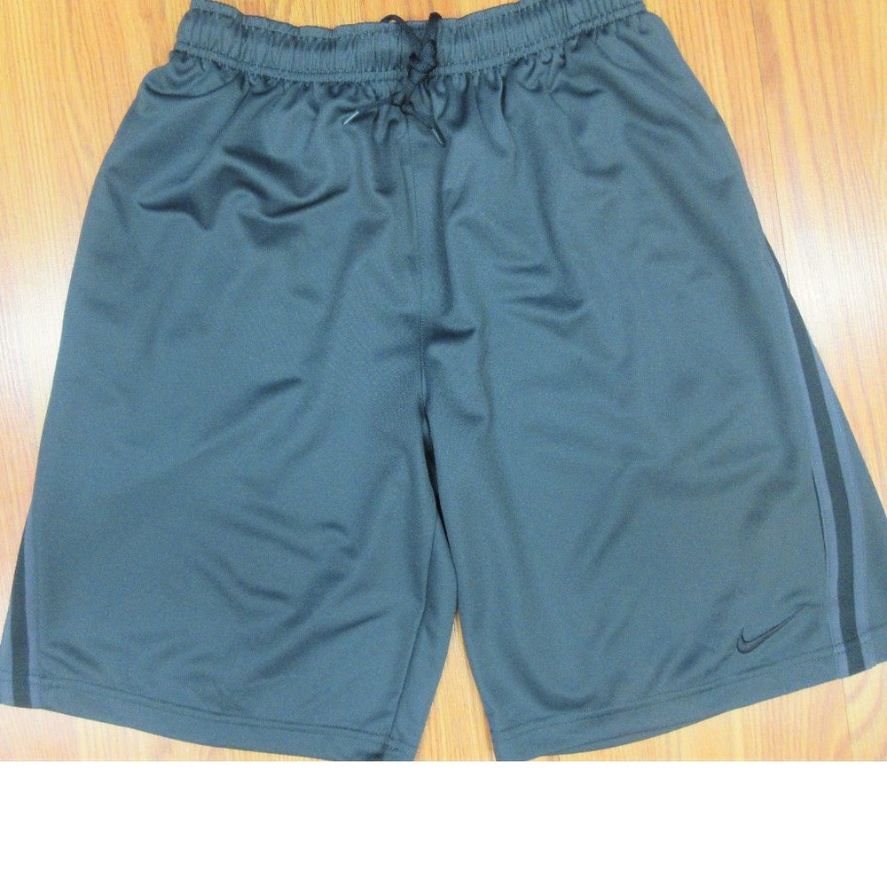 NIKE ATHLETIC SHORTS POLYESTER DARK GRAY & BLACK Sz SMALL, S